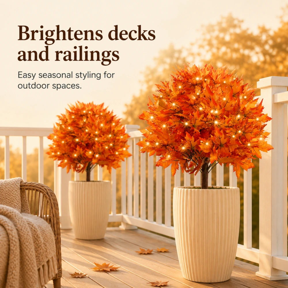 LED Lighted Maple Trees Set