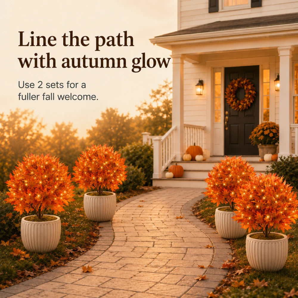 LED Lighted Maple Trees Set