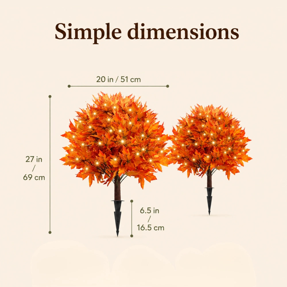 LED Lighted Maple Trees Set